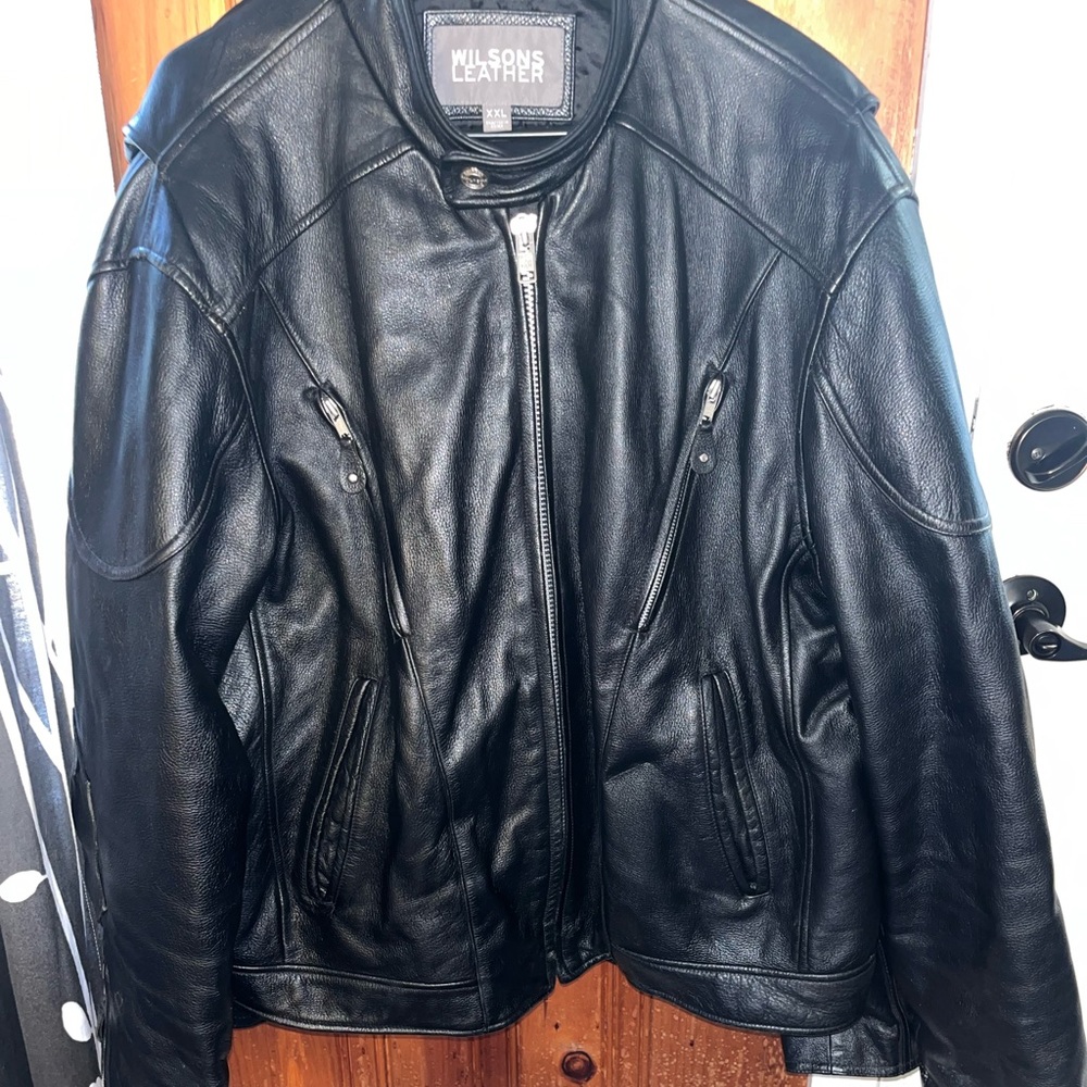 Leather riding jacket